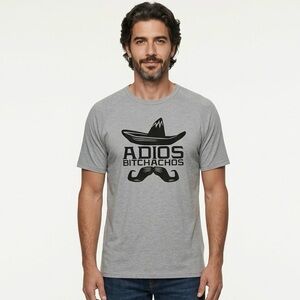 DELTA | Gray Short Sleeve Graphic Tee Adios Bitchachos Men’s Size X-Large